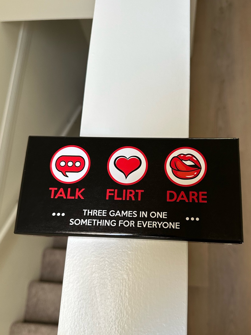 Talk Flirt Dare Party Game - Black and Red Box